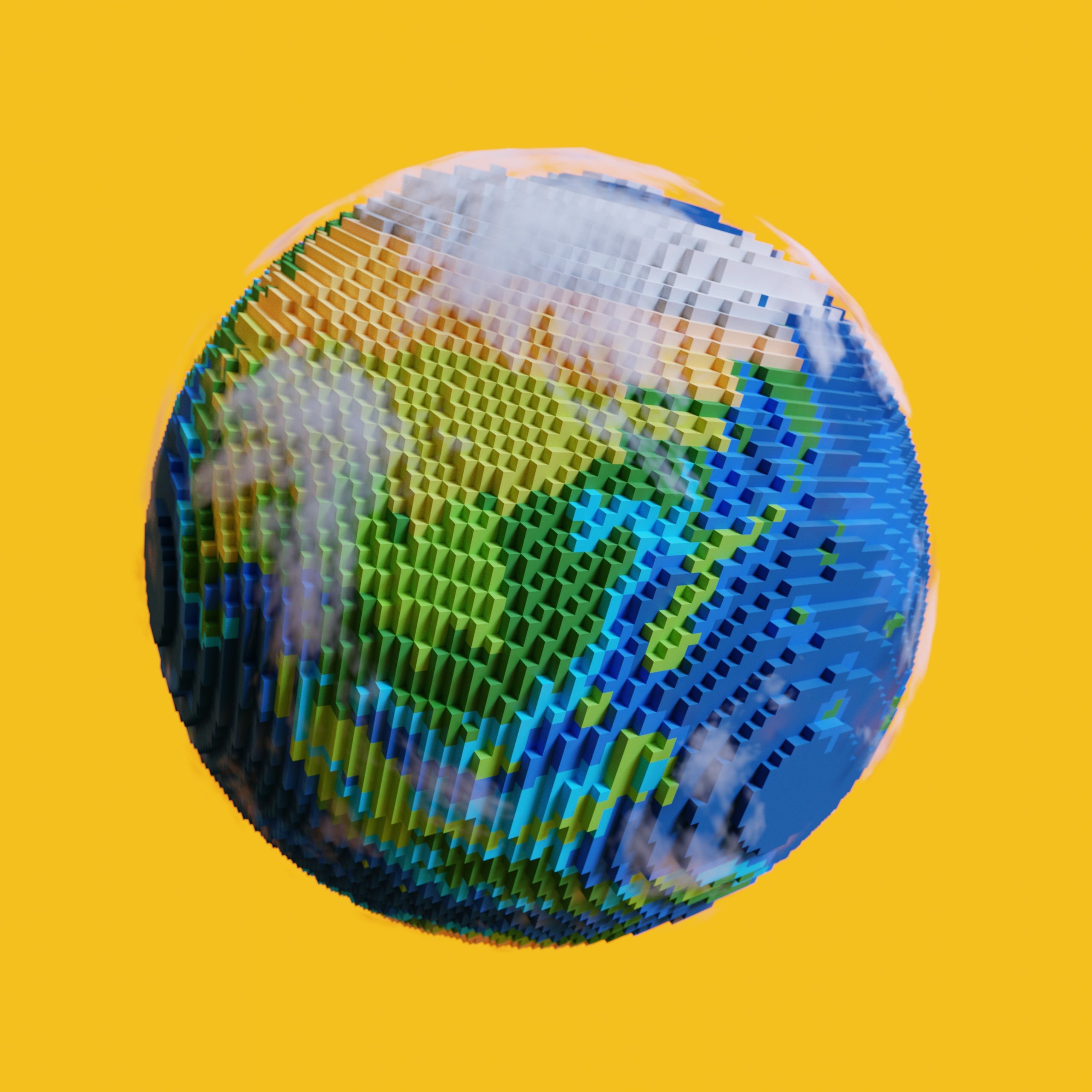 Pixel image of the earth