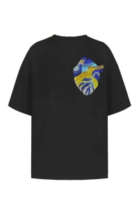 Frolov T-SHIRT WITH HANDMADE HEART EMBROIDERY (BEADS)