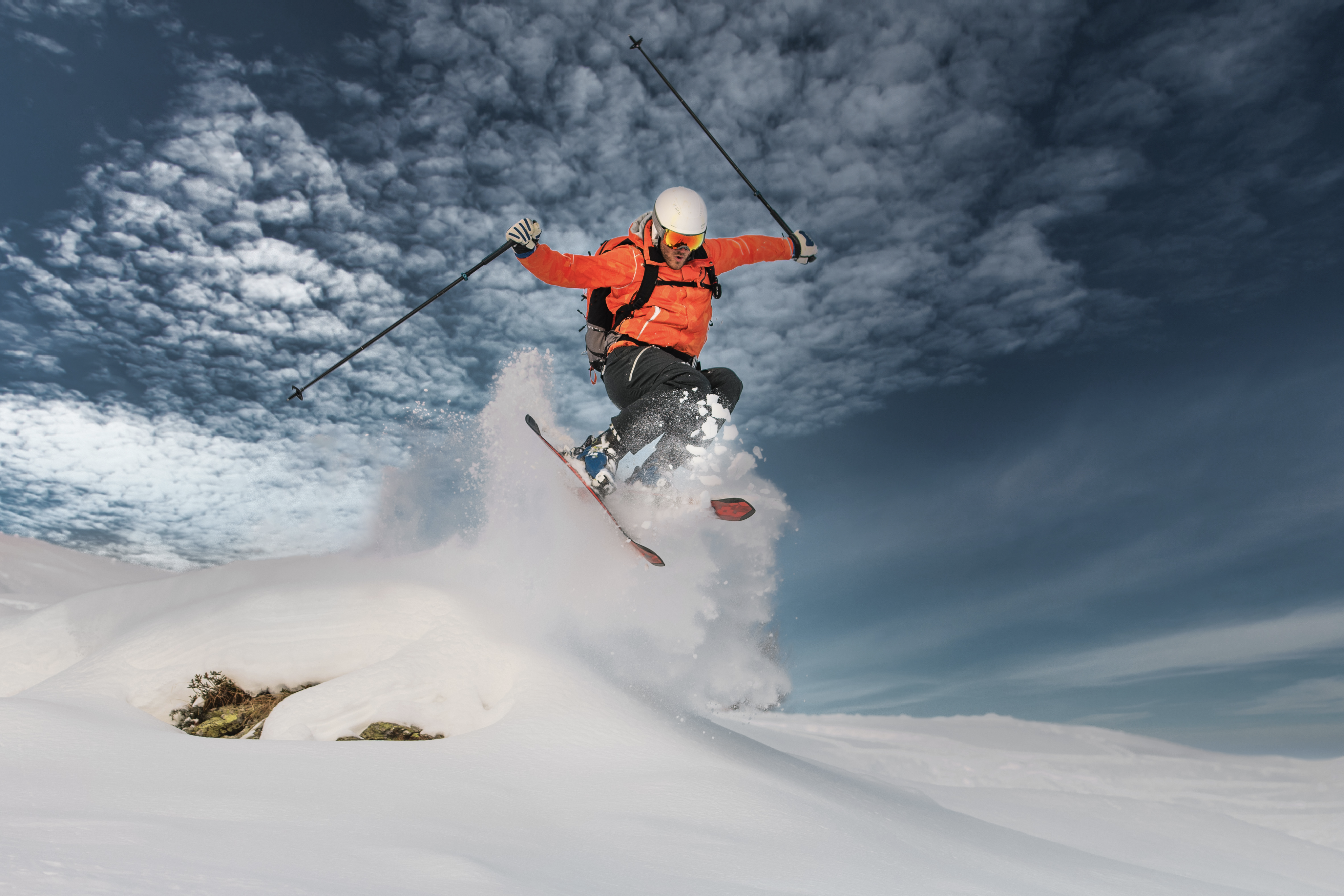 man skiing 