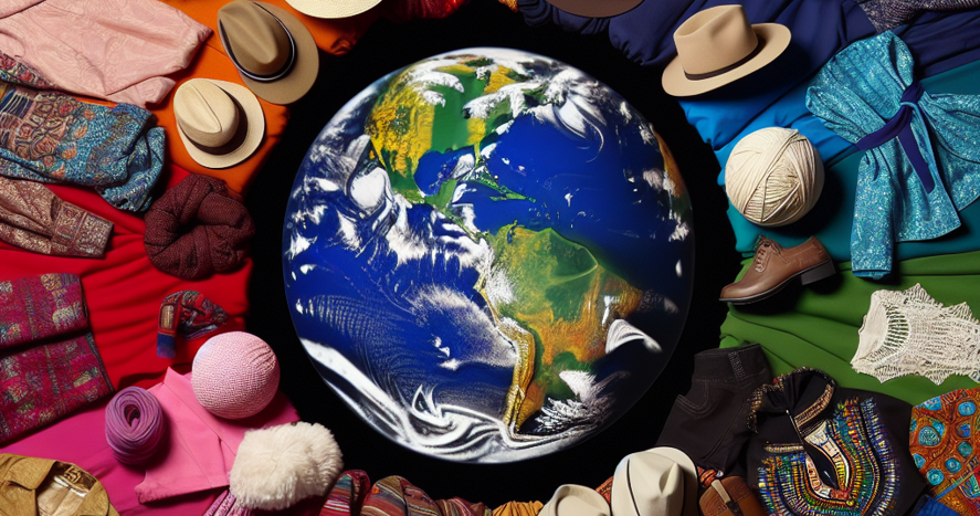AI photo of the world with clothing around it.