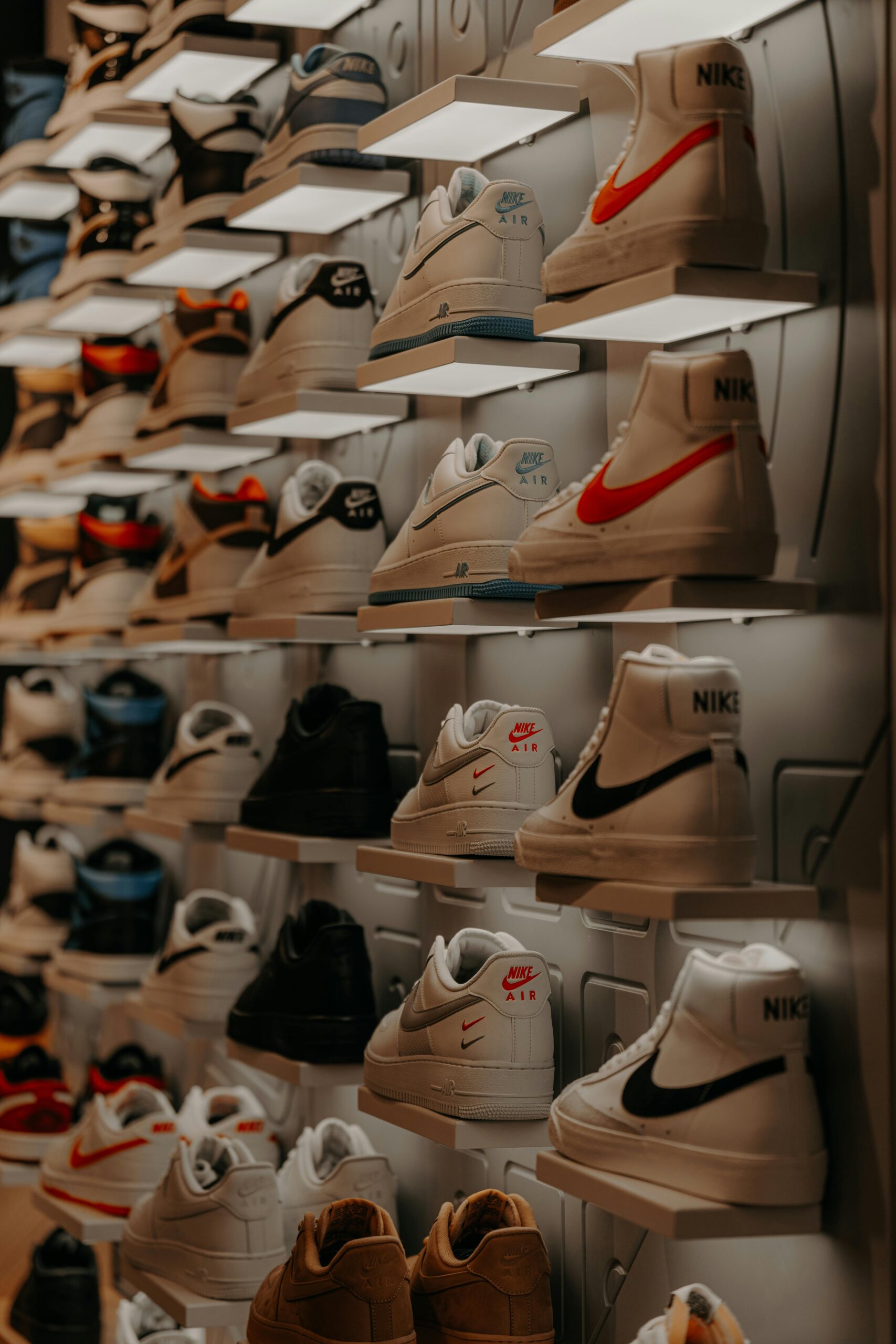 Nike shoes on a wall 