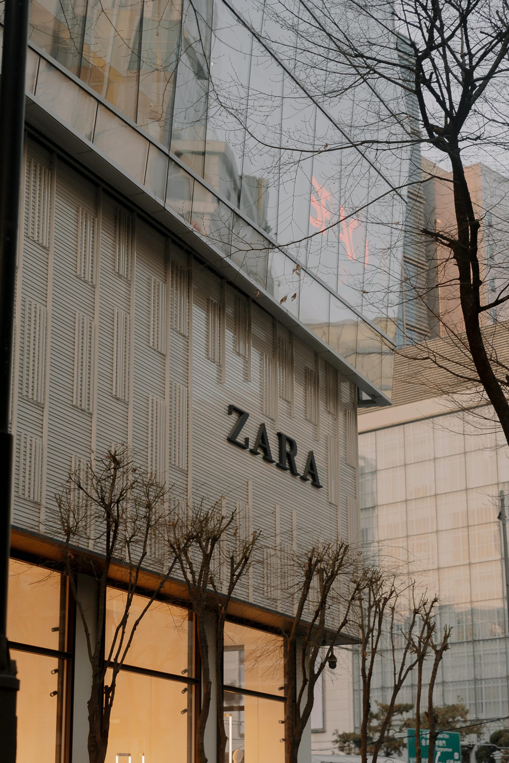 Outside a Zara store