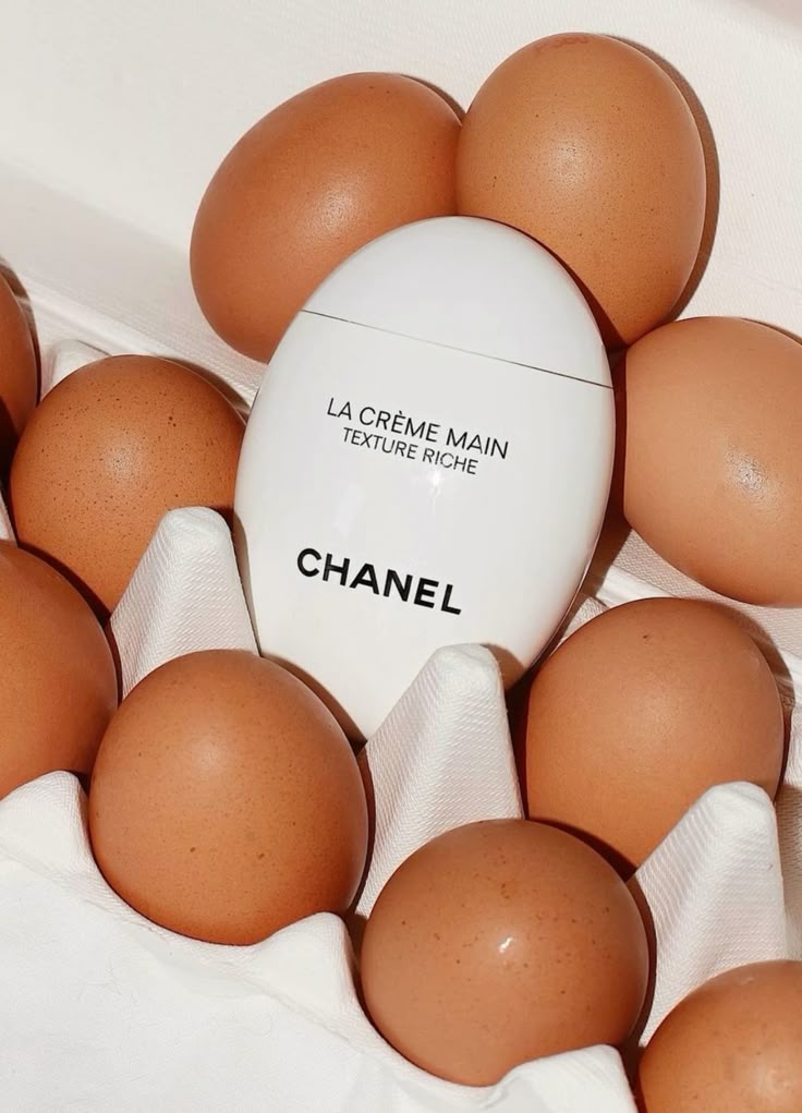 Chane; perfume in an egg carton
